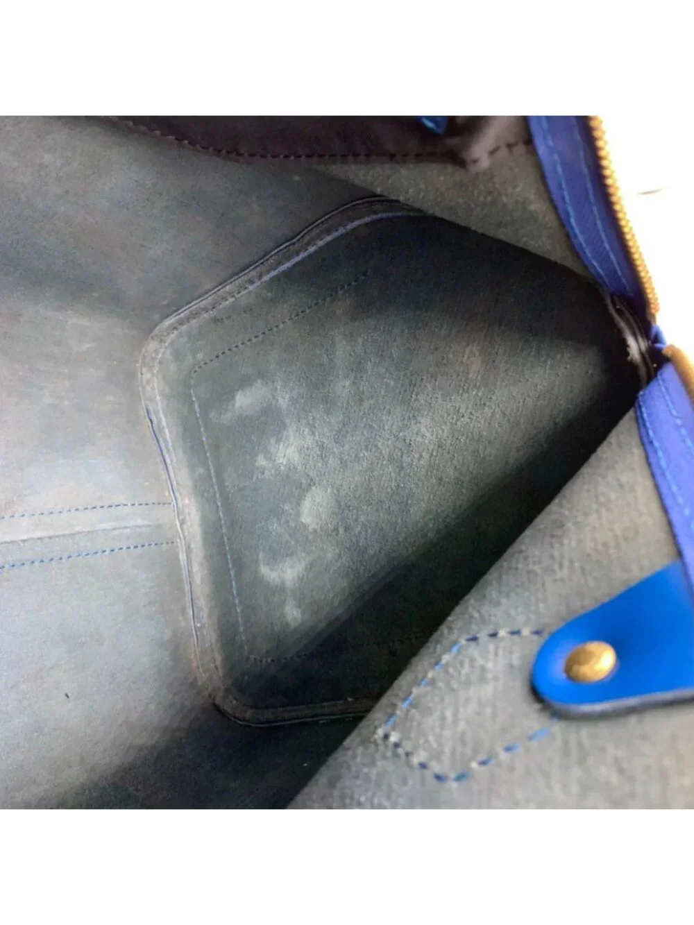 Louis Vuitton Speedy 30 Epi Toledo Blue Leather Handbag Gold